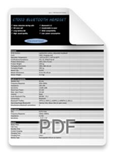 Model CT-003 Specifications Sheet