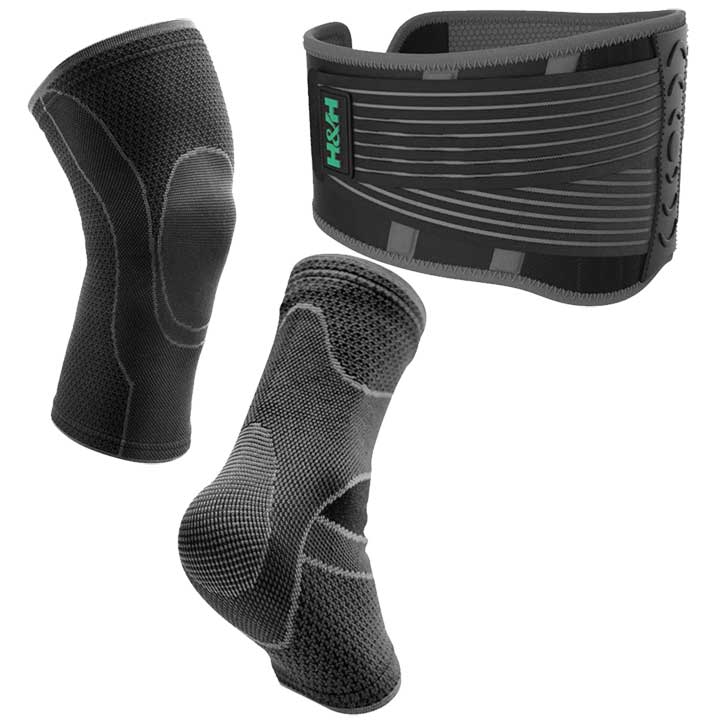 Physical Support Devices: Ankle Support Sock, Waist Support, Knee Support Sleeve